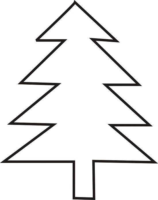 Outline of christmas tree clipart
