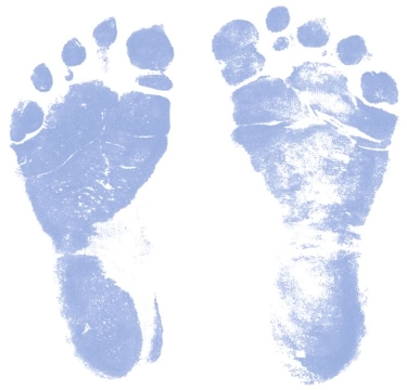 Baby feet footprint border clipart