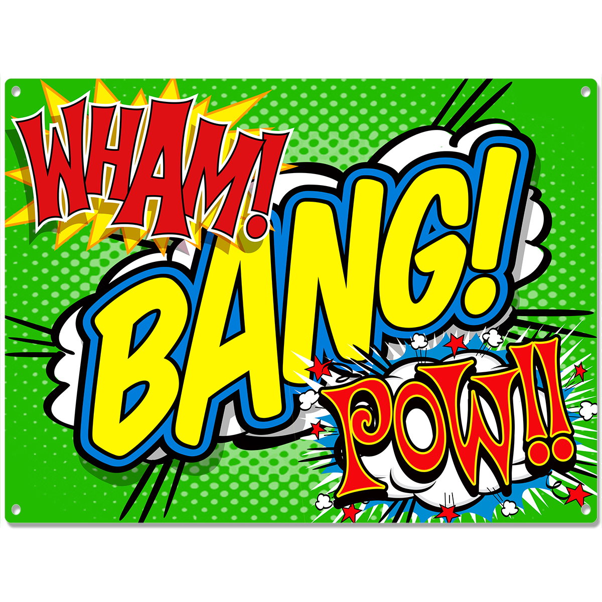 Wham Bang Pow Small Superhero Sounds Steel Sign | Geek Signs ...