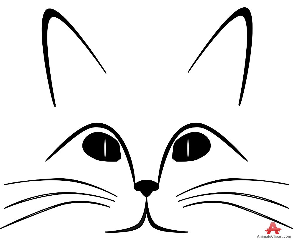 Outline Drawing of Cat Face | Free Clipart Design Download