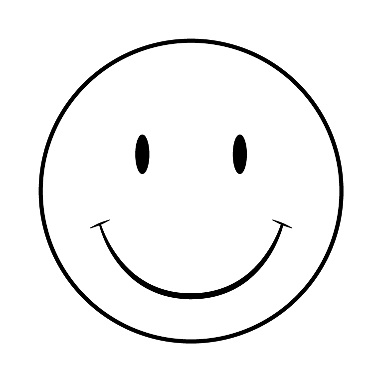 Smiley face clipart black and white no background