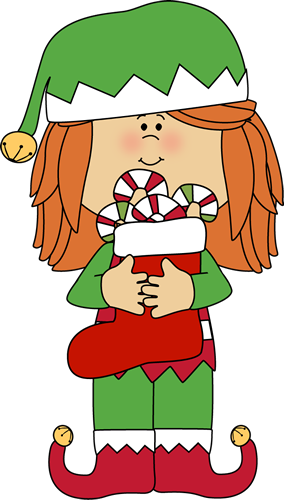 Christmas cartoon elves clipart