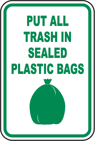 Put All Trash In Sealed Bags Sign F2672 - by SafetySign.com
