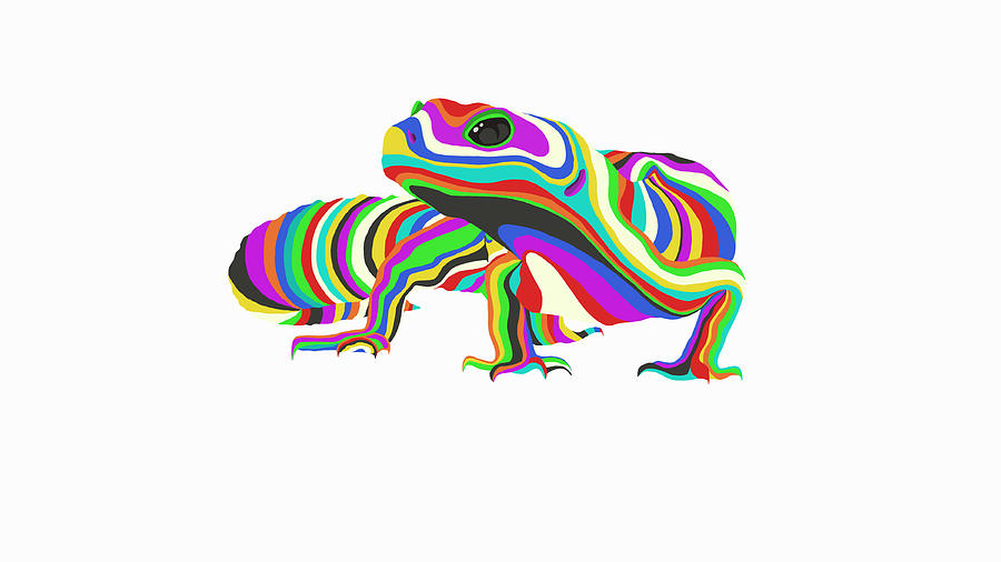 Rainbow Gecko Painting by Jamie Price