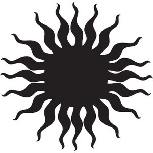 Sun Clipart Image - Silhouette of a Tribal Sun - Polyvore