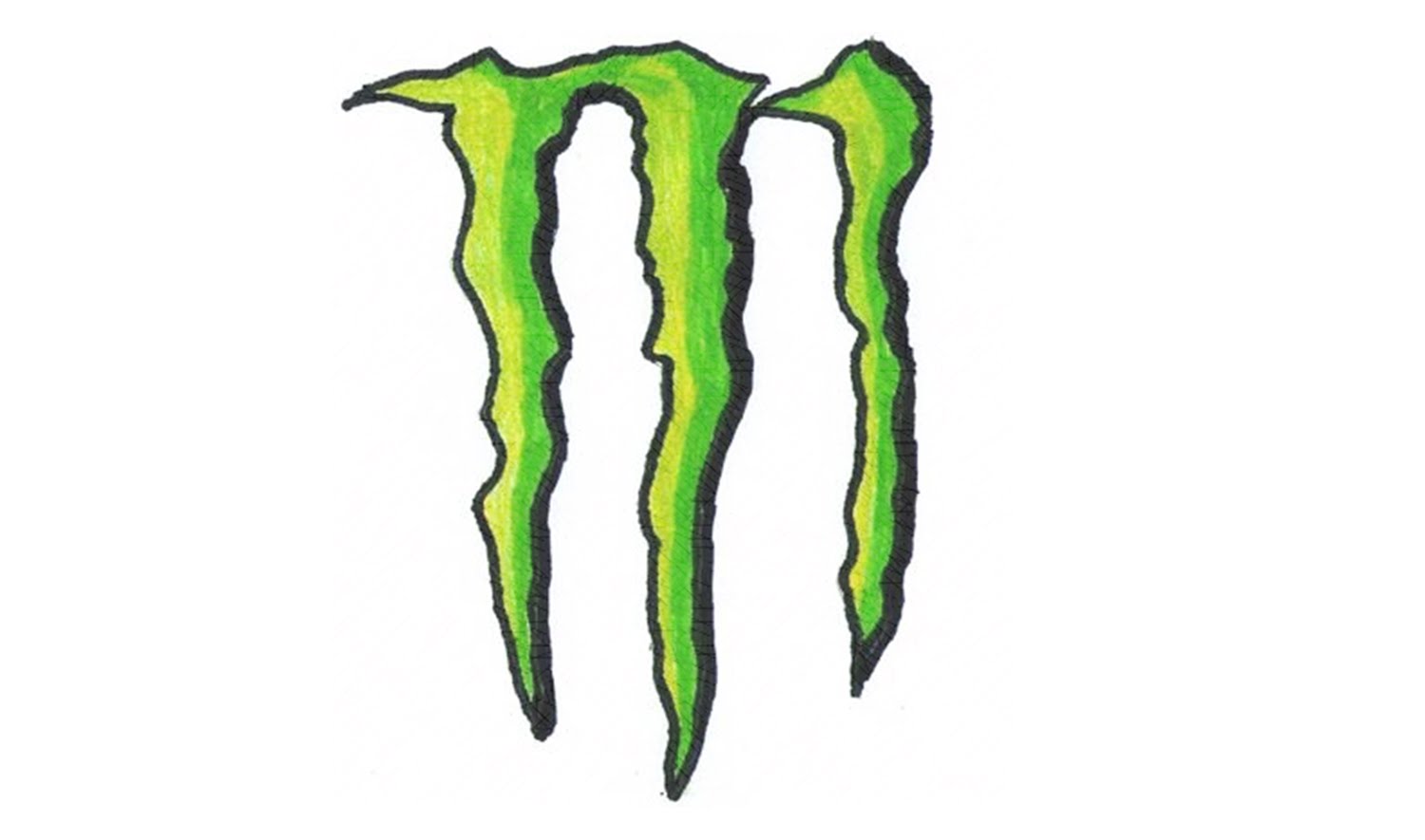 How to Draw the Monster Energy Logo (symbol) - YouTube