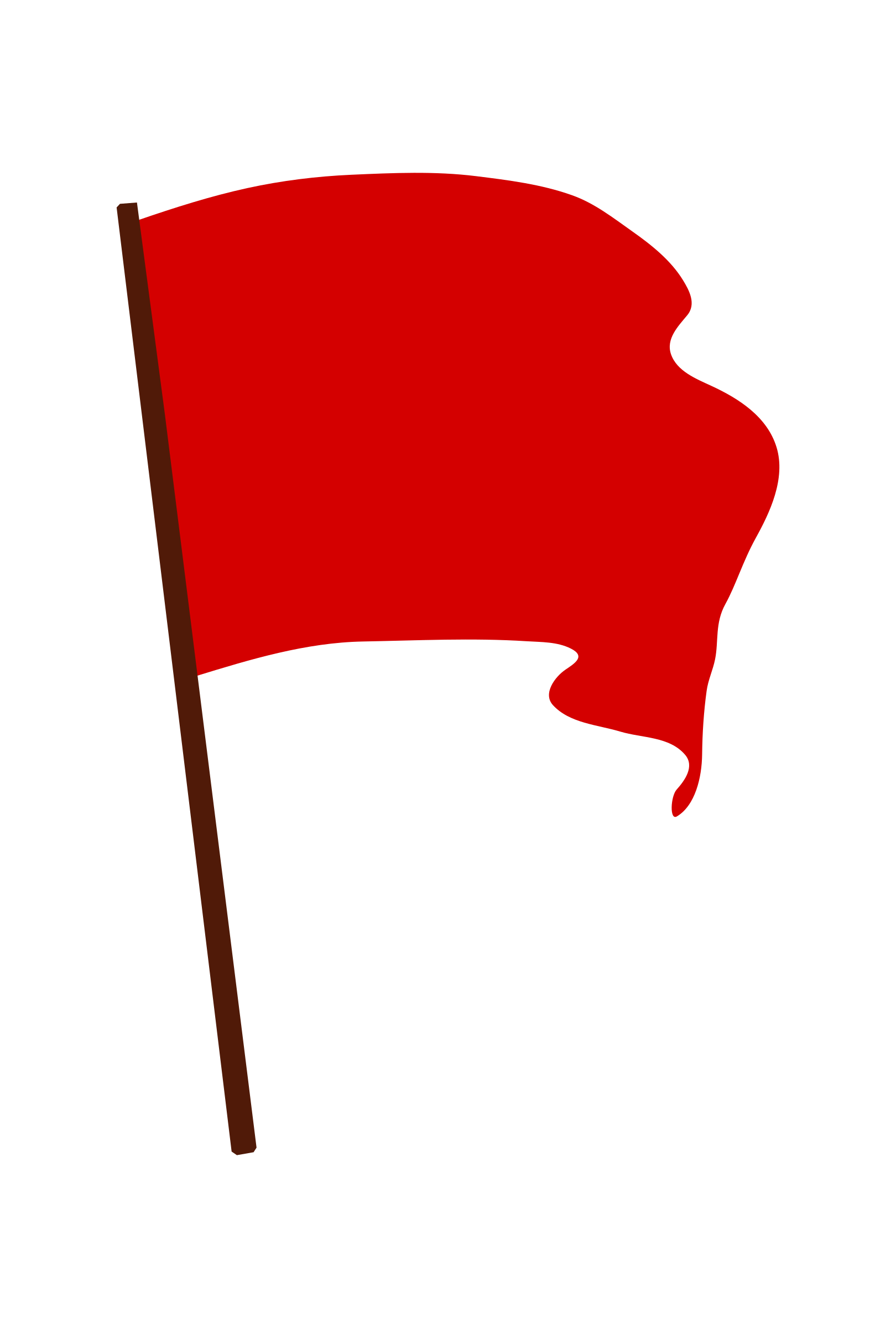 Clipart - Waving Red Flag