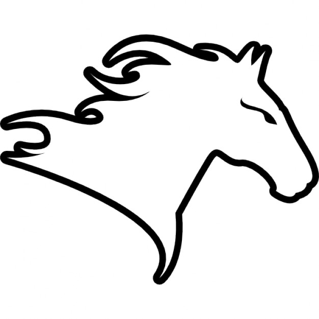 Horse head facing right outline variant Icons | Free Download