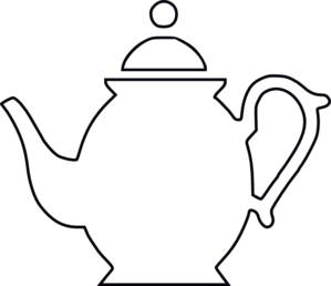 Teapot clipart black and white