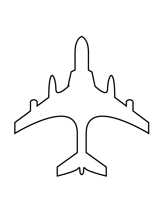 Free Printable Airplane Stencils | H & M Coloring Pages