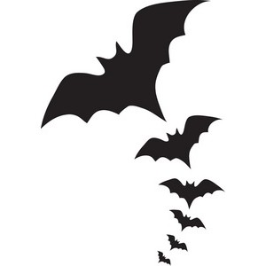 Vampire Bats Clipart Image The Silhouettes Of Flying Bats ...
