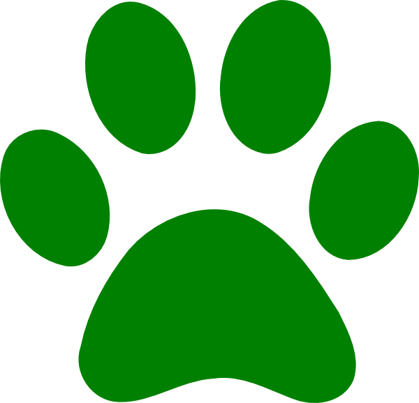 Dog paw print clipart green
