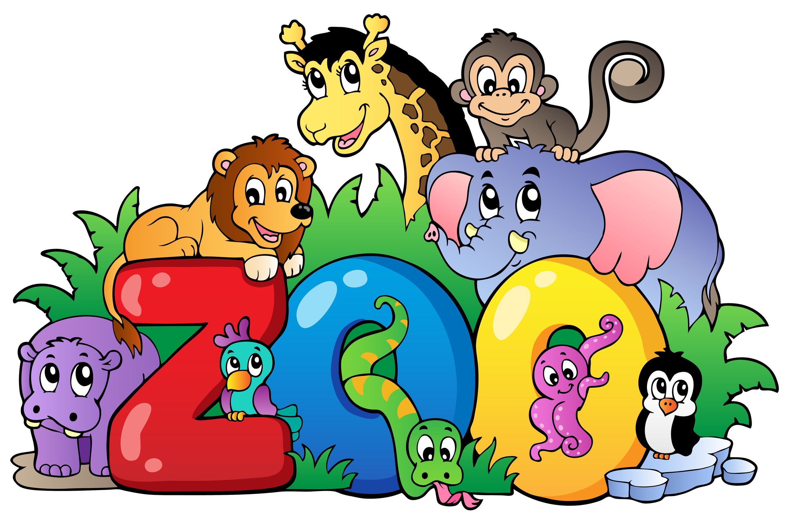 Cute Zoo Animals Clipart