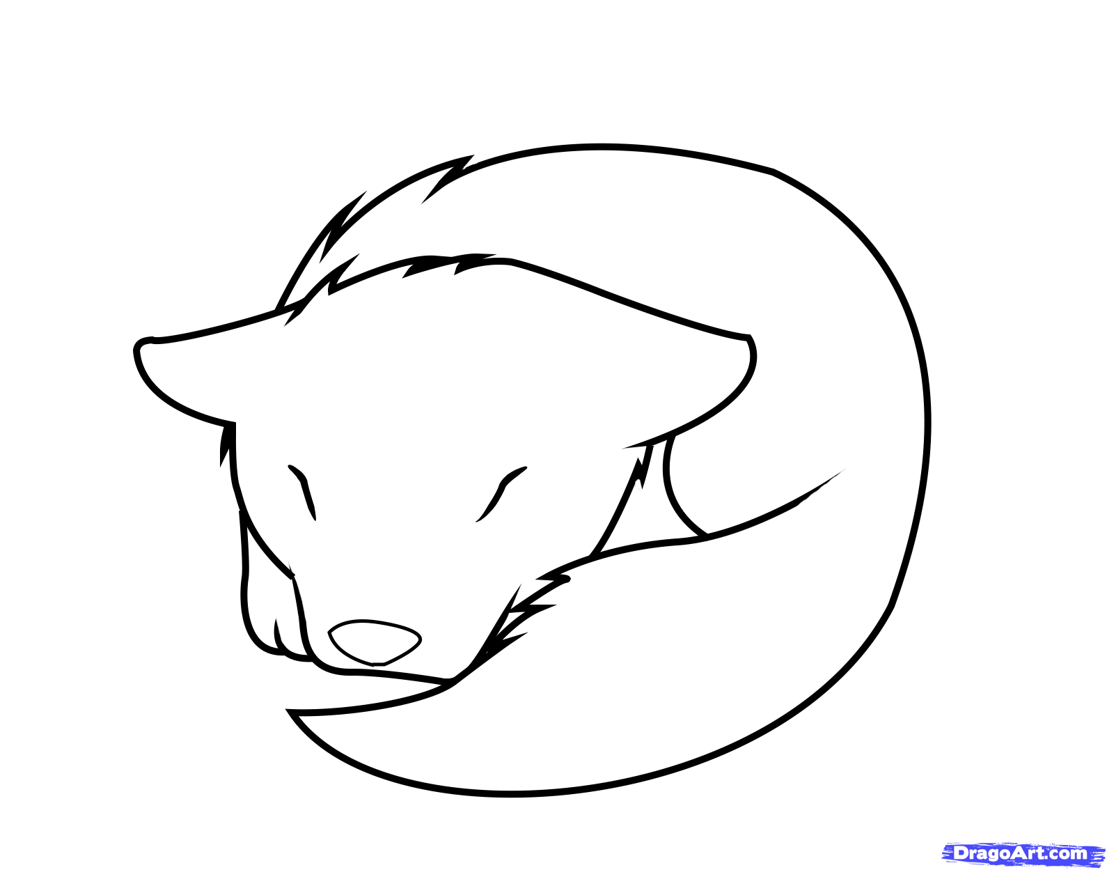 How to Draw a Sleeping Wolf Pup, Step by Step, Animals For Kids ...