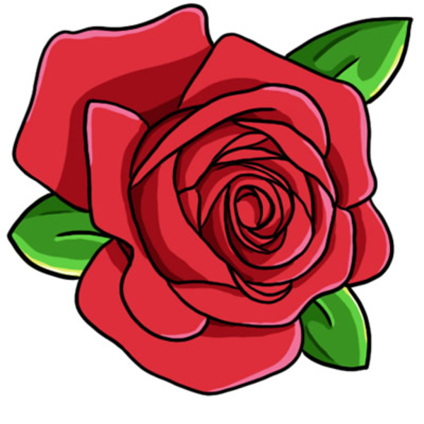 Image of Clip Art Red Rose #7104, Red Rose Cartoon - Clipartoons