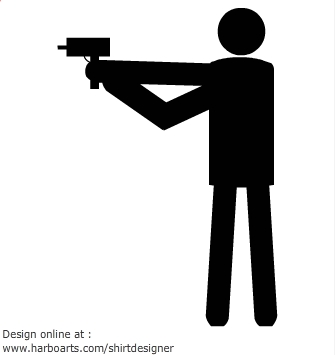 Download : Stickman holding a Gun - Vector Graphic