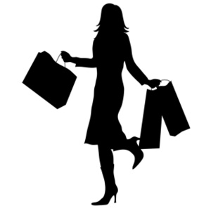 People shopping clipart black an white