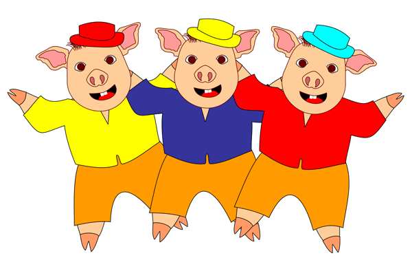 3 pigs clipart
