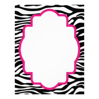 Pink Zebra Letterhead | Zazzle