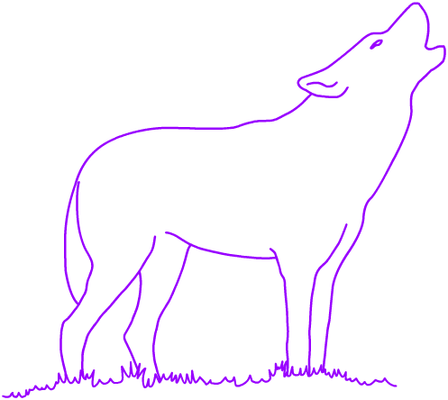 Howling Wolf Outline Clipart Best