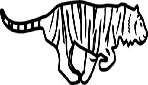 Tiger Running Outline Clip Art | Free Vector Download - Graphics,