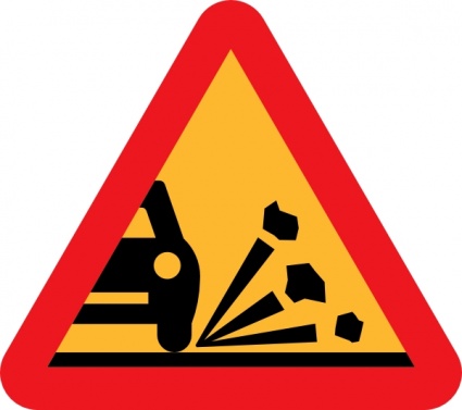 Loose Stones On The Road Roadsign clip art vector, free vector ...