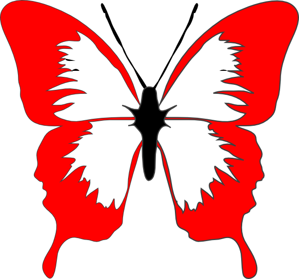 Red Butterfly Clip Art - vector clip art online ...