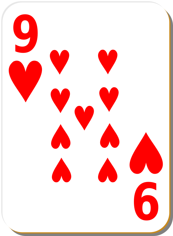 Clipart - White deck: 9 of hearts