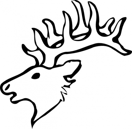 Head Outline Deer Horns Animal Antlers vector, free vector images ...