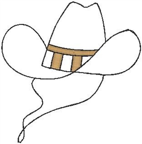 Clothing Embroidery Design: Cowboy Hat OUtline from Hirsch