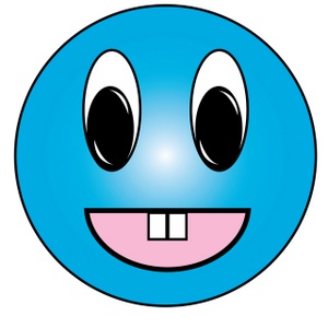 Smiley Clipart Image - Cartoon Aqua Smiley Face Character