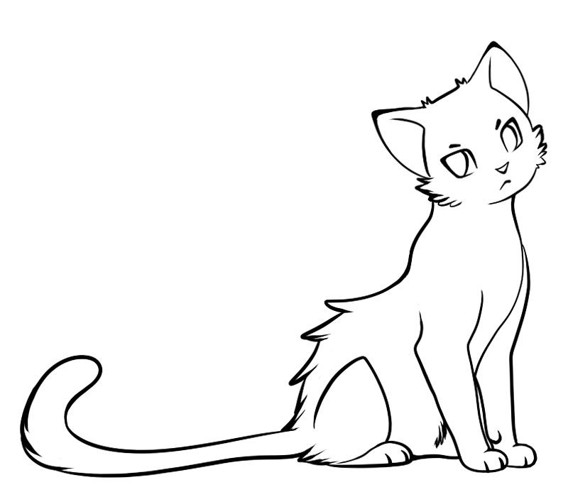 clip art line drawing of a cat - photo #33