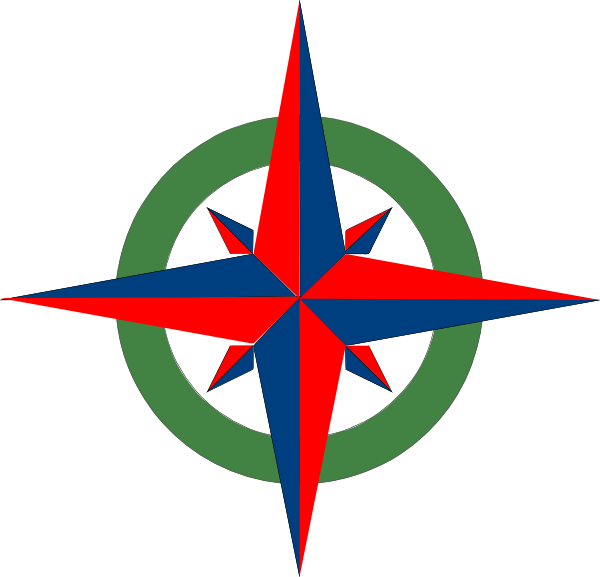 Compass Rose Red-blue-green clip art - vector clip art online ...