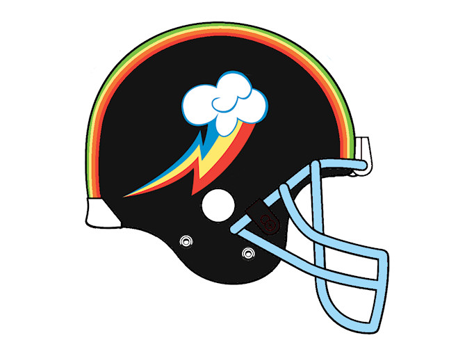 Rainbow Dash football helmet