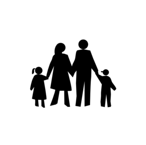 Family In Black Clip Art - vector clip art online ...