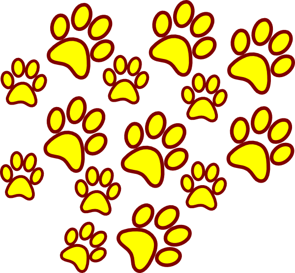 Yellow Paw Print Clip Art Vector Online Royalty Free