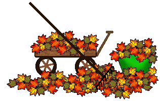 Fall Clip Art - Rakes, Wagons and Autumn Leaves