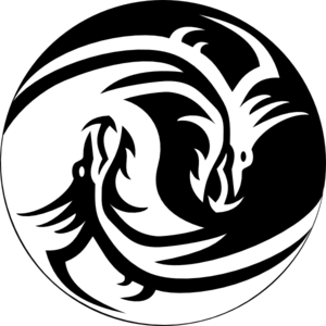Dragon Yin Yang Large clip art - vector clip art online, royalty ...