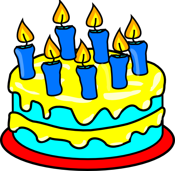 Birthday cake 5 candles clipart