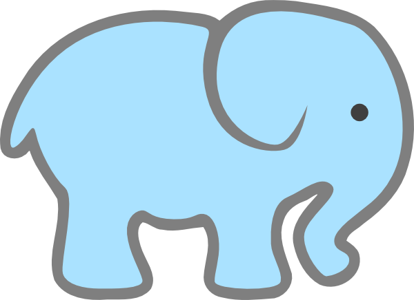 Baby elephant clipart outline for baby showers