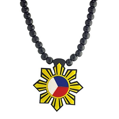 Philippine symbol Sun Multi Wooden Pendant with Wood Bead Necklace ...