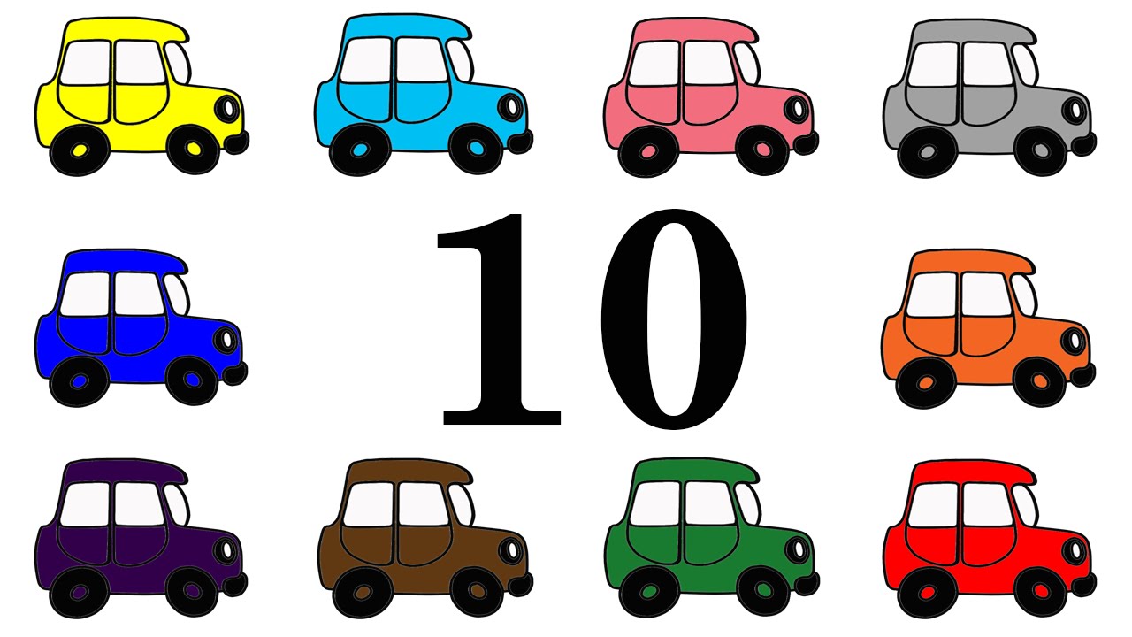 Cars for Kids. Learning Numbers from 1 to 10. Counting up to 10 ...