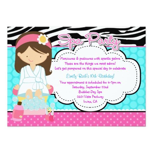 1000+ images about Spa Birthday party Invitations ...