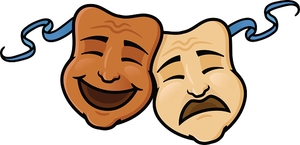 Cartoon Of The Comedy Tragedy Masks Clip Art, Vector Images ...