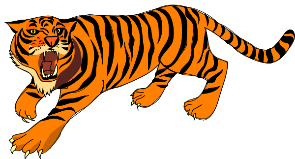 Roaring Tiger Clip Art - vector clip art online ...