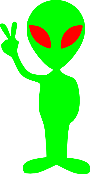 Green Alien With Red Eyes Clip Art - vector clip art ...