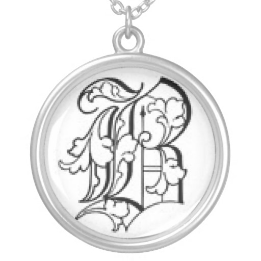 Old English Initial B Necklace from Zazzle.