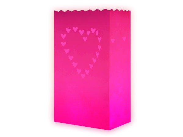 10 pcs. Laterne Light Bags Candle Bag pink Hochzeitsartikel