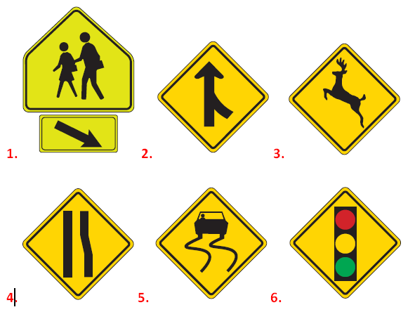Driver's ED: Road Sign Quiz (2) Â» WorkSheetsDirect.com