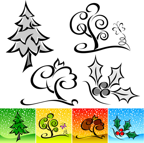 Drawing cute tree vector graphics Free vector in Encapsulated ...